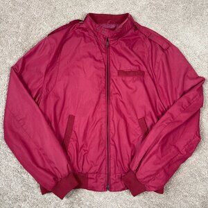 Contour Jacket Mens L Red Full Zip Cafe Racer Bomber Riding 80s Dad Vintage 90s